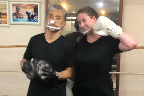 フェイスガード着用での練習